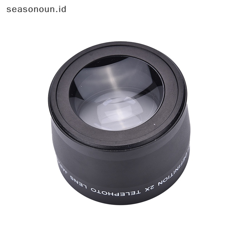 Lensa Tele Profesional Seasonoun 58mm 2.0X+kain Pembersih Untuk Canon Nikon Sony Pentax.