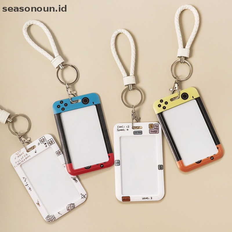 Seasonoun Ins Couple Model Lucu Transparan Lanyard Card Holder Student Credential Untuk Pass Card Tali Kartu Kredit Gantungan Kunci Hadiah.