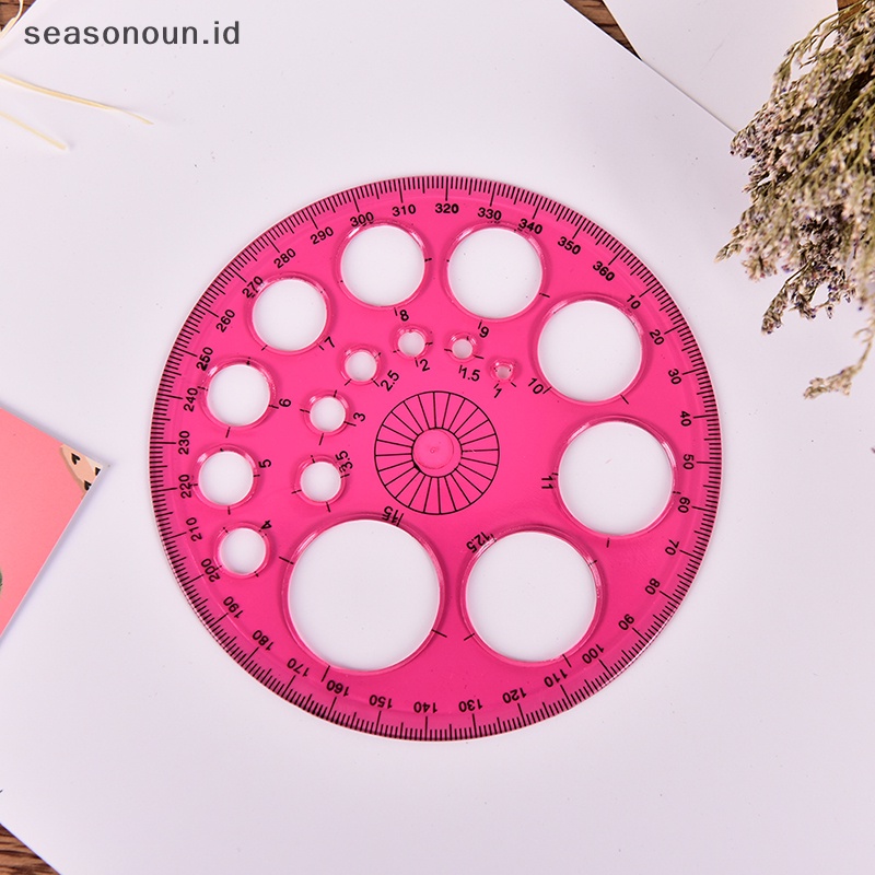 Seasonoun 1Pc 360derajat Jahitan Mudah Template Plastik Quilt Patchwork Stitch Craft Ruler.