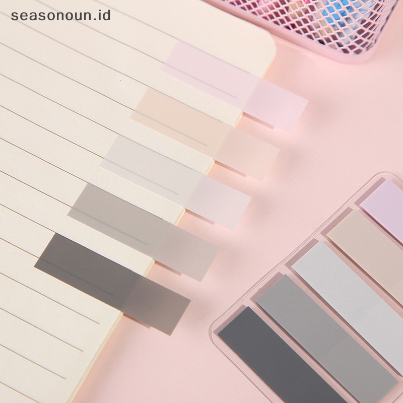 Seasonoun Indeks Warna Solid Memo Pad Lembaran Sticky Notes To Do List Planner Stiker Alat Tulis Halaman Bendera Kantor Dekorasi Hadiah.