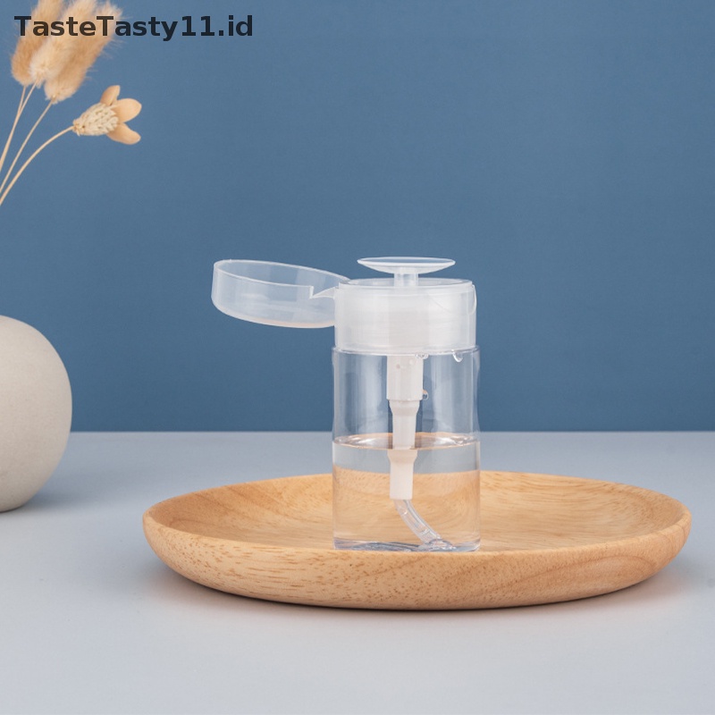 Tastetasty 100ml 200ml Portable Travel Botol Isi Ulang Kosong Plastik Kutek Remover Cairan Tekan Pump Dispenser Bottle.