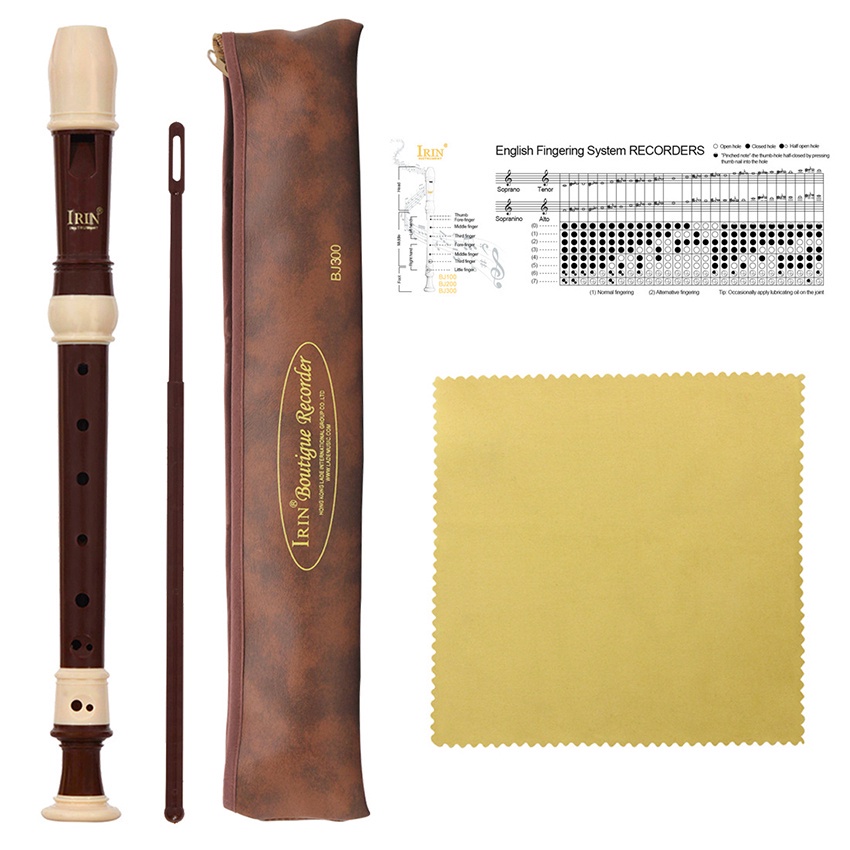 Baroque Recorder Suling Flute / Seruling Soprano Bahan Abs / Alat Musik Seruling / Set Harpa Untuk