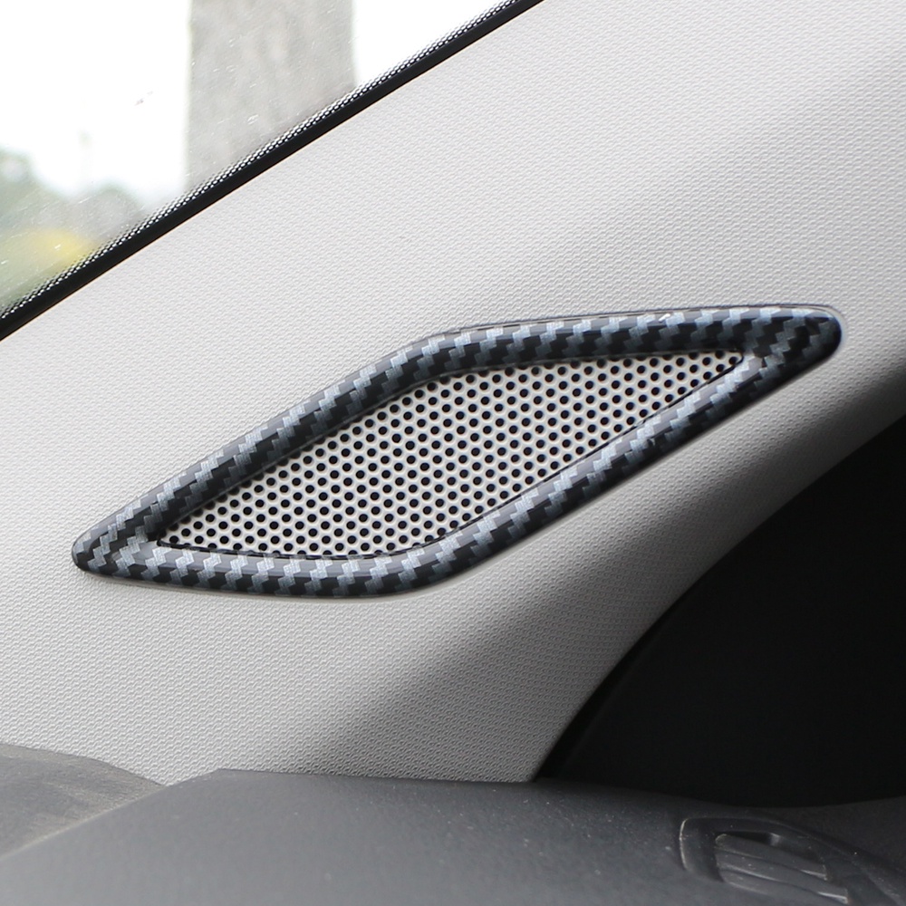 Stiker Lis Penutup Speaker Depan Mobil Serat Karbon Untuk Aksesoris Volkswagen T-Cross Tcross 2018 2019 2020 2021 2022 2023