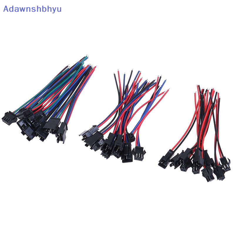 Adhyu 5pasang SM 2Pin 3Pin 4Pin Male Dan Female Konektor Kawat LED Strip 20cm ID