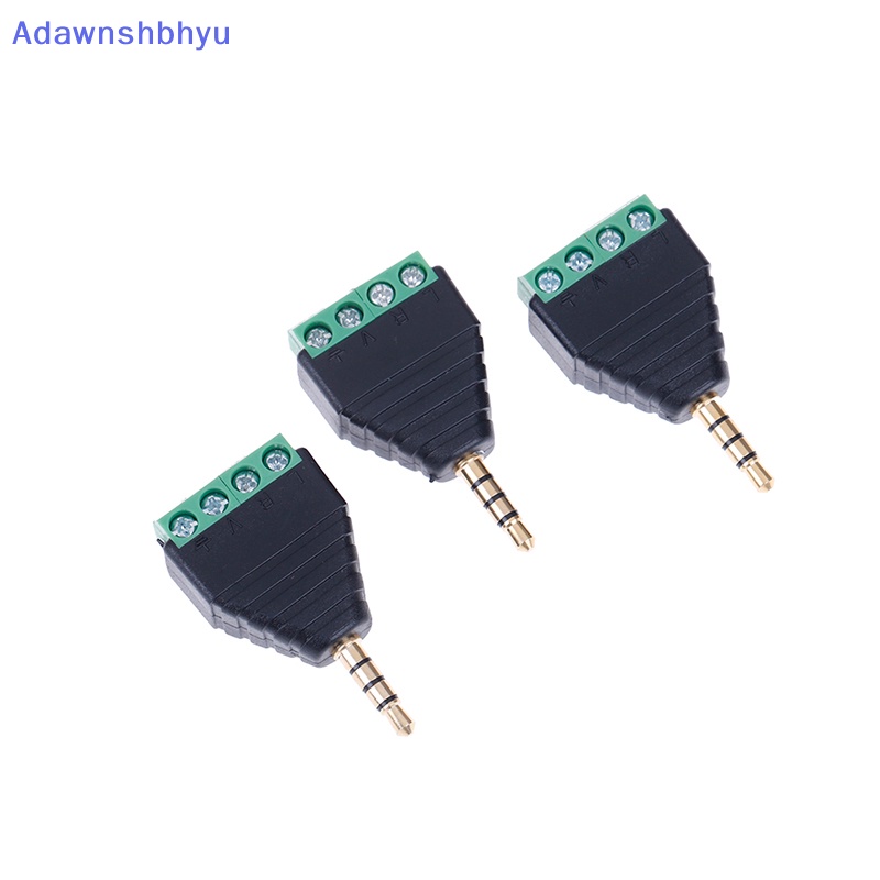 Adhyu jack terminal Sekrup av stereo 4pole 3.5mm male Konektor Colokan terminal 4pin ID