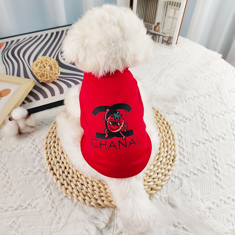 Musim Panas fashion logo Dicetak Rompi Tanpa Lengan Anjing Peliharaan/Kucing/poodle/Teddy