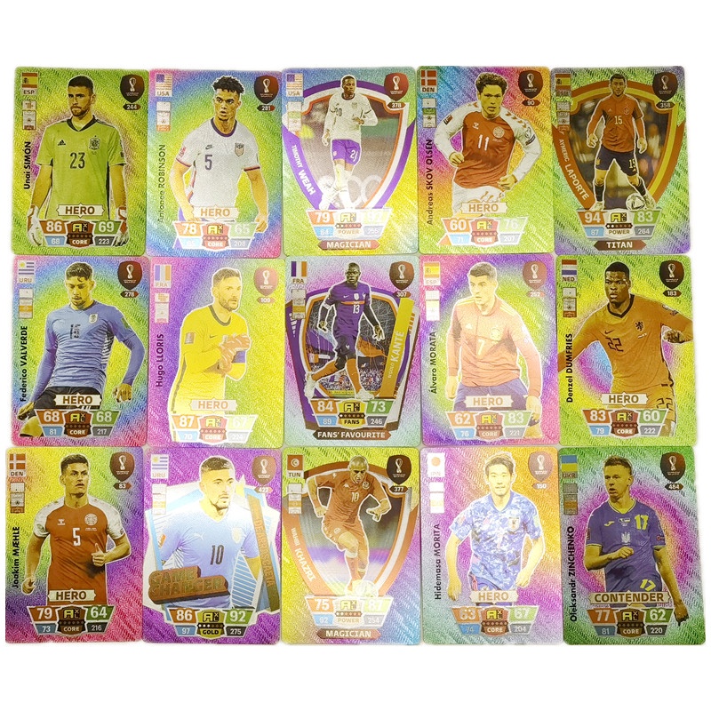 54pcs Kartu Bintang Sepak Bola Warna Mempesona Inggris UEFA Liga Champion LLORIS RONALDO KANTE Fan Game Cards Collection