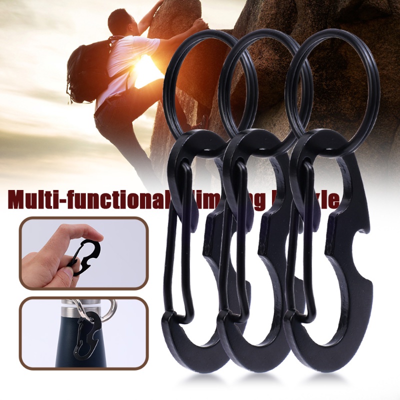 1pc Gesper Carabiner Paduan Aluminium Tipe D/Gesper Ransel Peralatan Berkemah/Botol Air Gantung Snap Hook Keychain Outdoor