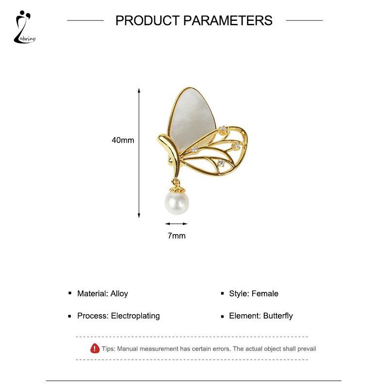 Bros kupu-kupu Pin Mutiara Aksesori Peniti Jas Wanita Z