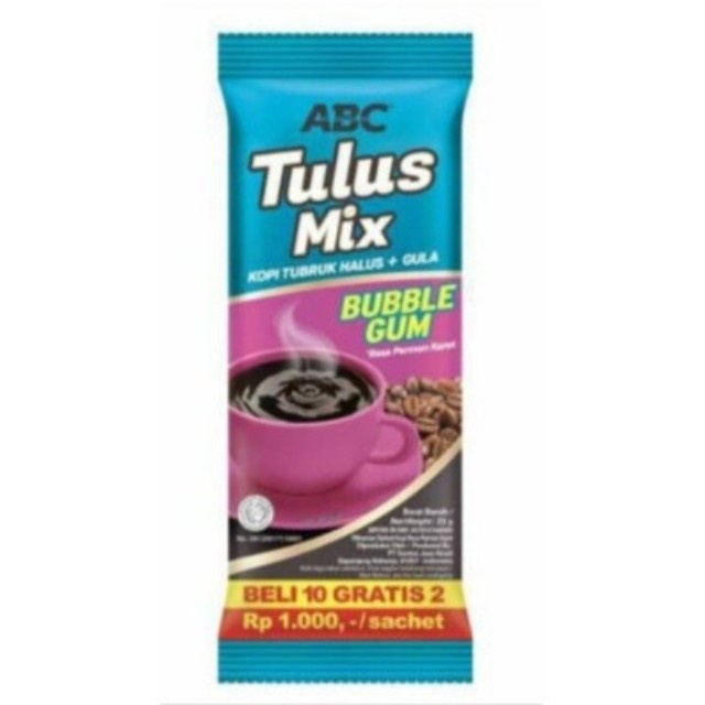 Kopi ABC Tulus Mix Kopi Tubruk Halus GULA AREN / BUBLE GUM Coffee 23g- 1 SACHET