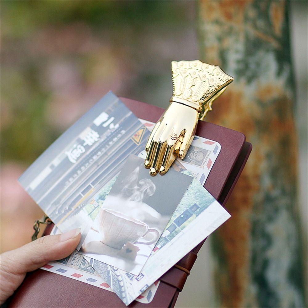 REBUY Rebuy Hand Paper Clips Hand-Shaped Stationery Diary Dekorasi Paper Clip Klip Bunga Klip Pengikat Vintage Klip