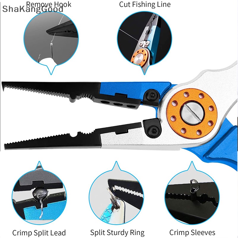 Tang Pancing Selip Aluminium Braided Shears Split Ring Tang Tempat Ikan Dengan Sarung SKK