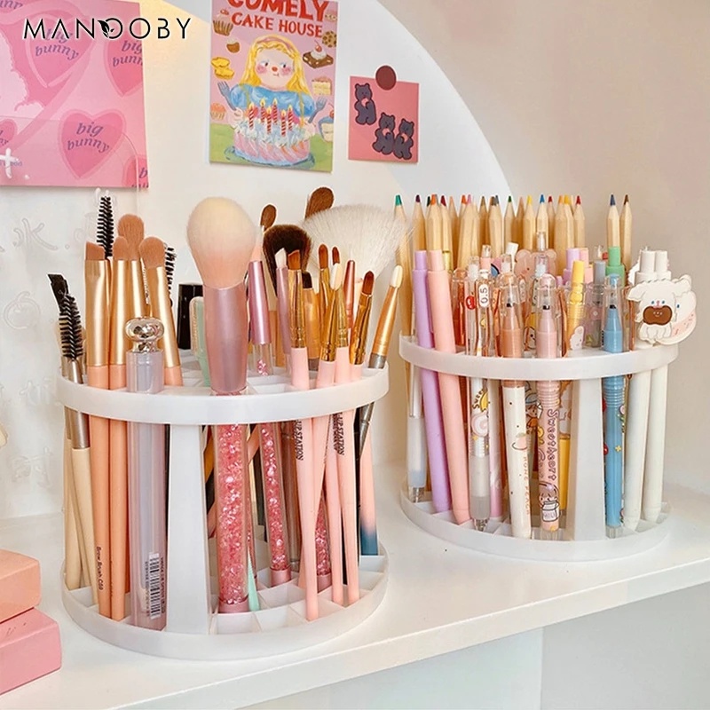 Collapsible Brush Drying Rack Large Capacity Cosmetic Brush Holder Rak Penyisipan Gigi Berpori Penyimpanan Kosmetik Rak Berdiri Kering Udara Multifungsi Makeup Brushes Storage