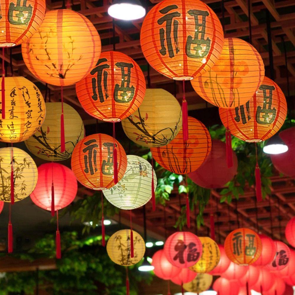 [Elegan] Lampu Bulat Kreatif DIY Tk Hanfu Senada Hari Nasional Candi Adil Dekorasi Festival Pesta Mainan Hadiah Kap Lampu