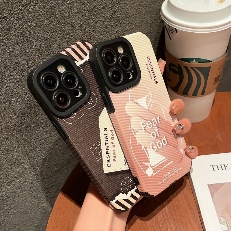 IPHONE Untuk Iphone14 13 12 11 Pro Max X XR XS Max7 8 Plus Kreatif hang tagVertical Tekstur Kulit Pelindung Soft case