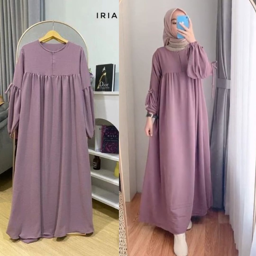 Gamis Crinkle airflow Jumbo - Dres Irina Busui Lengan Balon