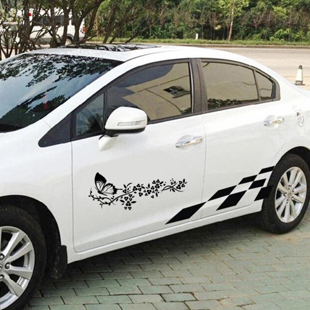 Stiker Mobil Populer Hiasan Pintu Bunga Universal