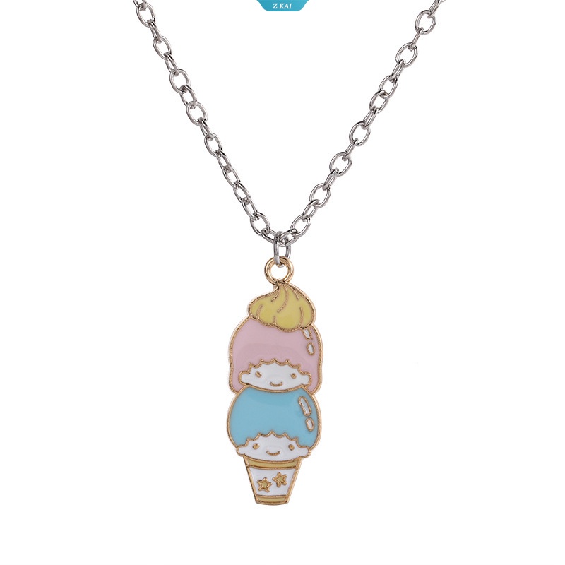 Sanrios Kuromi Littletwinstars Pompom Purins Kartun Kawaii Kepribadian Kue Bentuk Kalung Siswa Manis Keren Rantai Klavikula [ZK]