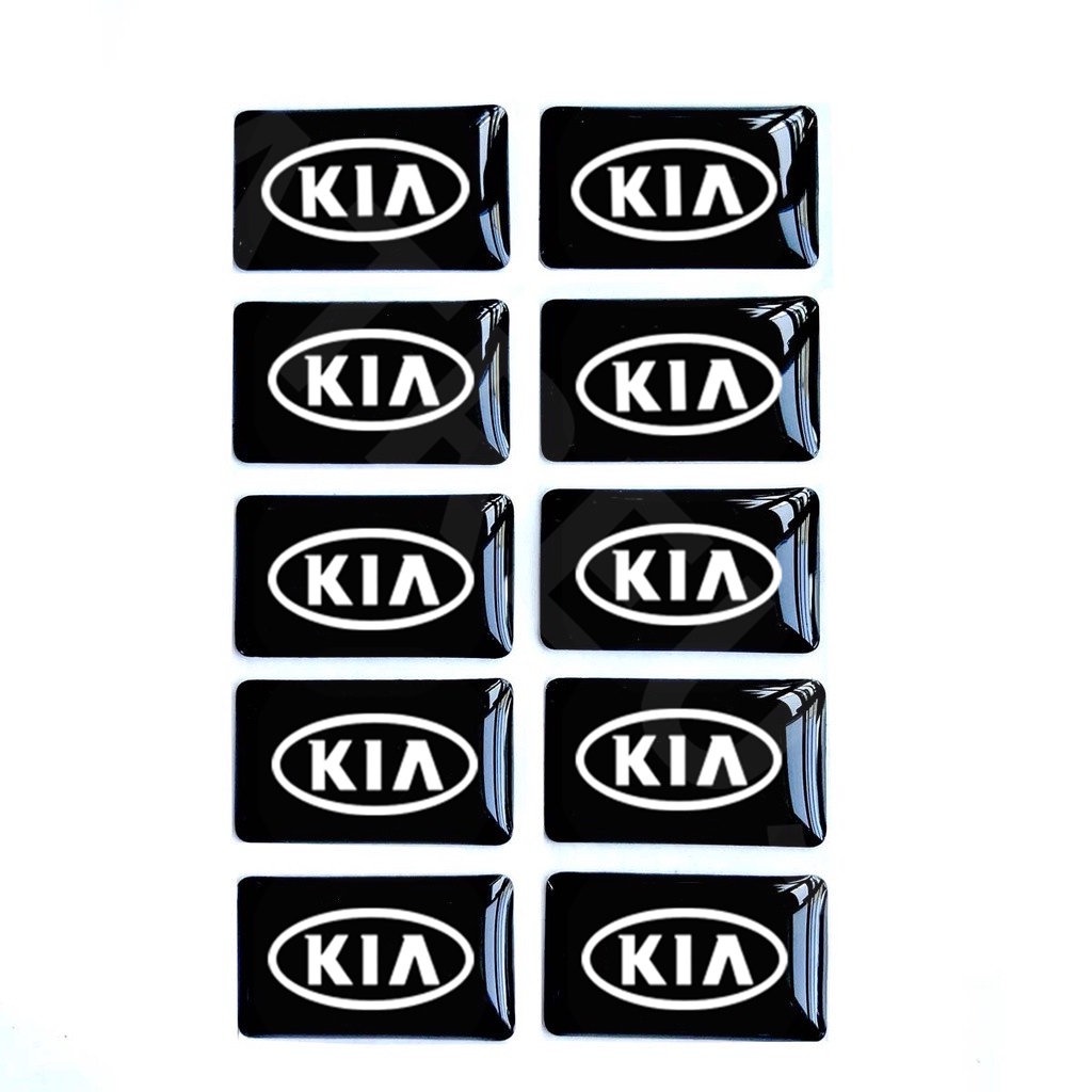 10pcs 3D Stiker Mobil Setir Pintu Jendela Saklar Tombol Lencana Dekorasi Aksesoris Mobil Untuk Kia EV6 GT Carnival Soul EV Picanto Rio K5 Cerato Sorento Sportage