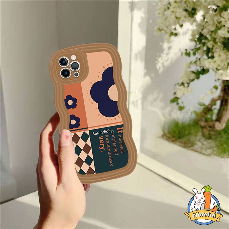 IPHONE Casing Kompatibel Untuk Iphone14 13 12 11 Pro Max X Xr Xs Max8 7 6 6s Plus SE 2020 Kualitas Tinggi Vintage Bunga Gelombang Tepi Casing Ponsel Cakupan Penuh Perlindungan Lensa Shockproof Case