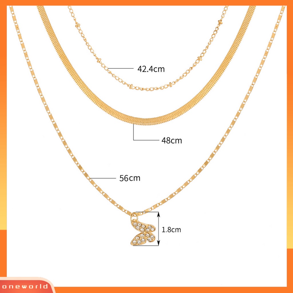 [ONE] Wanita Kalung Multi-Layer Busur Perhiasan Electroplating Bright Luster Kalung Perhiasan Hadiah