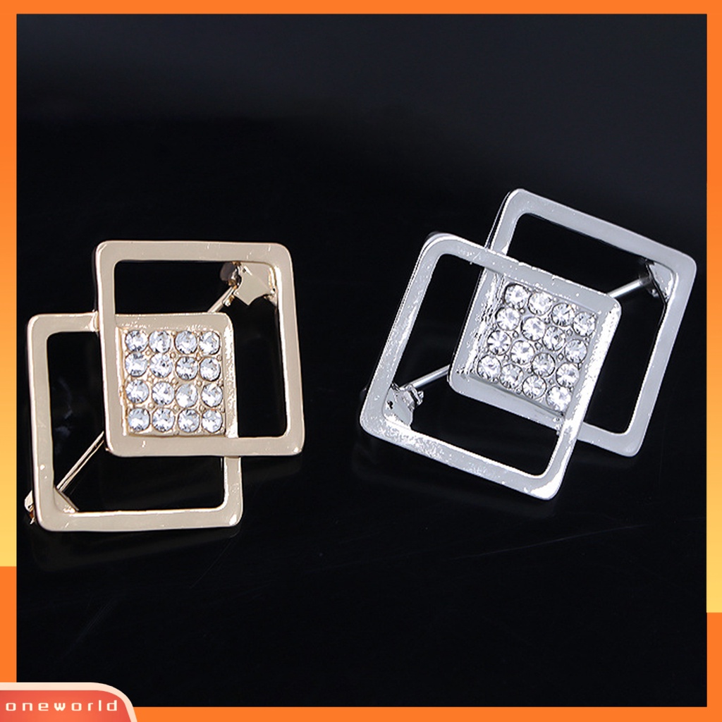 [ONE] Bros Pin Sparkling Bentuk Geometris Tahan Karat Tahan Korosi Mempesona Efek Visual Alloy Shiny Waist Pin Brooch Hiasan Pakaian Untuk Wanita