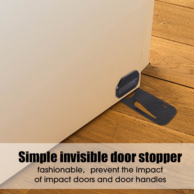 1set Baru Universal Hitam Kreatif Musim Semi Tak Terlihat Door Stopper Stick Aman Sederhana Anti-Jatuh Dengan Baik Pintu Terbuka Wedge Holder