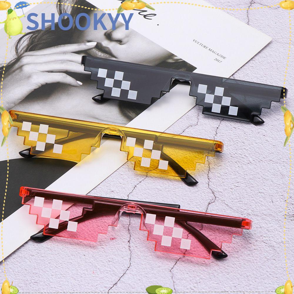 Kacamata Hitam CHOOKYY Pixel Mosaic Fashion Pria &amp; Wanita Cosplay Gamer Robot Sunglasses