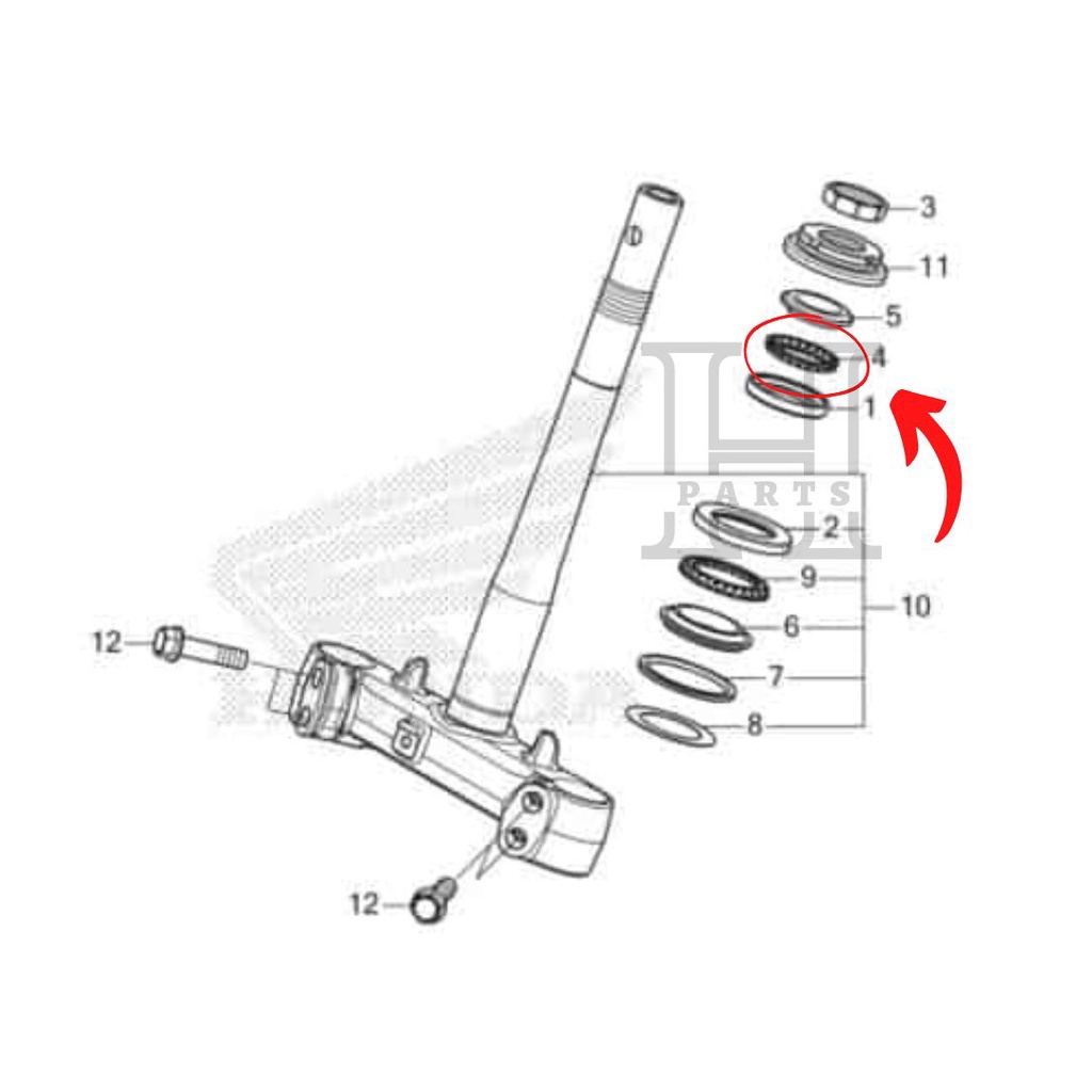 LAHAR PELOR KOMSTIR ATAS  BALL ASSY STEERING STEEL ADV PCX 150 160 HYBRID 53210-KVR-C00 ASLI ORIGINAL AHM HGP HONDA