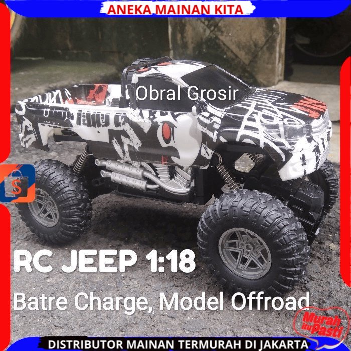 (BISA COD) PROMO MOBIL REMOTE CONTROL ROCK 4 CRAWLER PICK UP 2WD BATERAI CAS