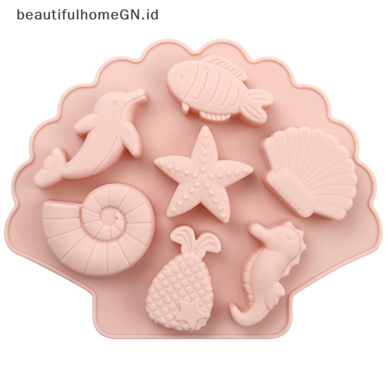 {Cantik} Sea Creatures Silicone Molder Fondant Baking Kue Coklat Resin DIY Cetakan Ikan~