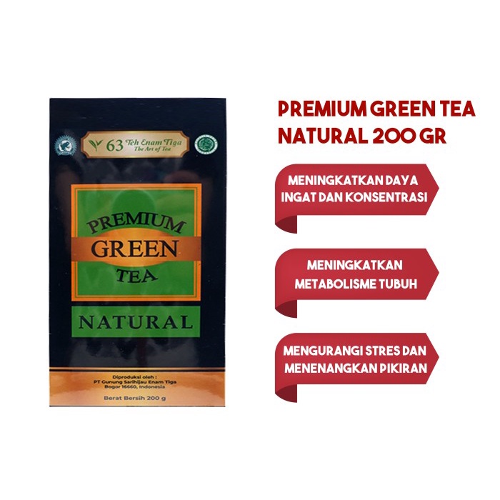

New Arrival Teh 63 Premium Green Tea Natural 200gr