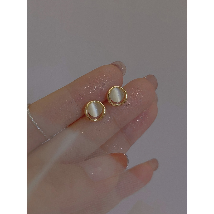 Opal Stud Earrings Korea Earrings Indah Kecil Ear Studs Ins Aksesori Keren