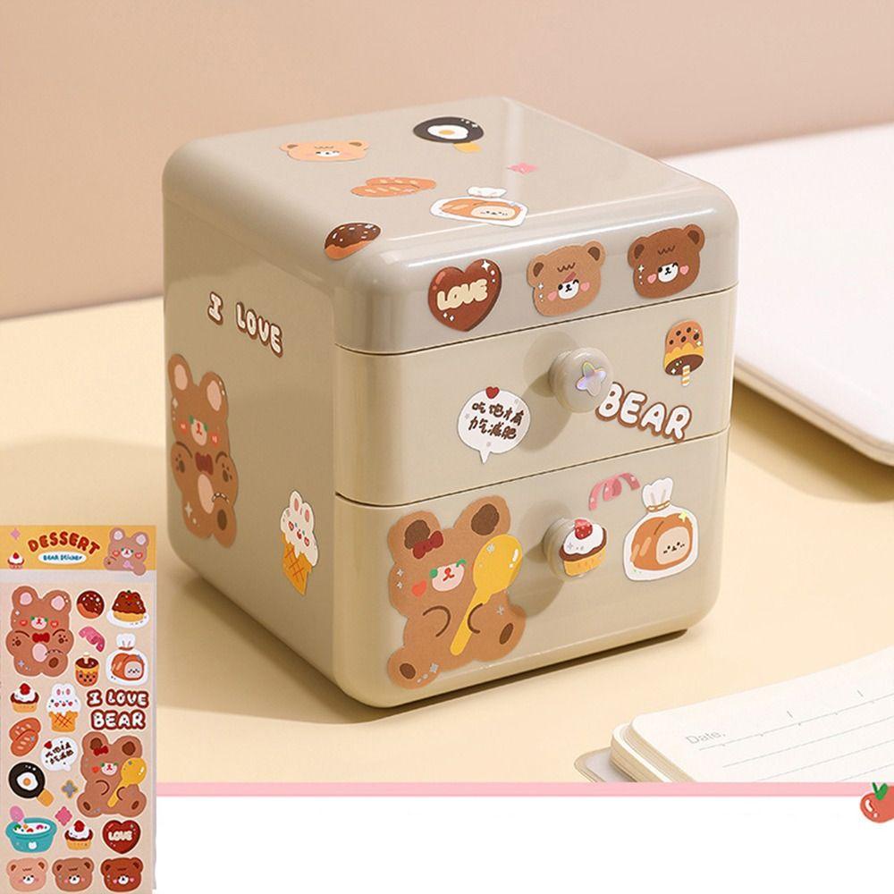 Lanfy Desktop Storage Drawer INS Style Simple Storage Cabinet Earphone Kosmetik Rumah Kantor Laci Kotak Penyimpanan