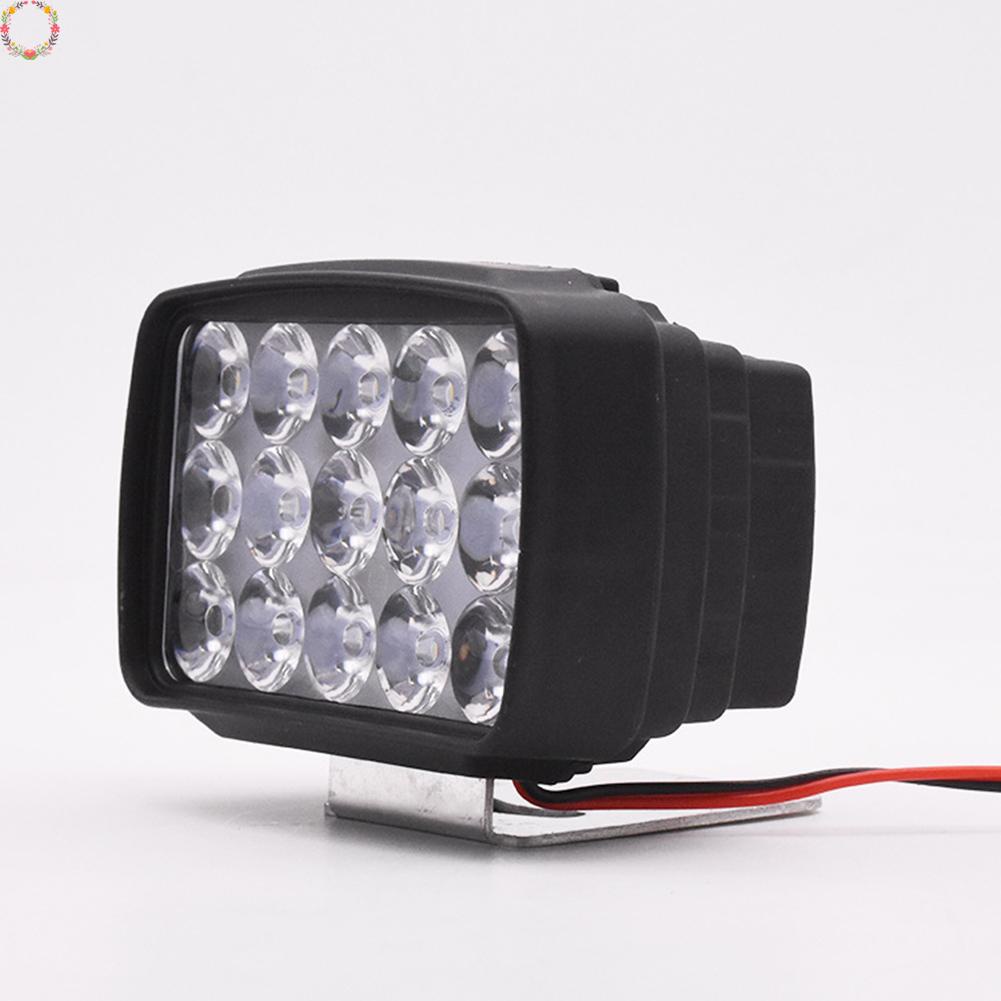 1pc 9V-85V DC Motor LED Headlight Spot Light 15lampu LED Mengemudi Kabut Putih