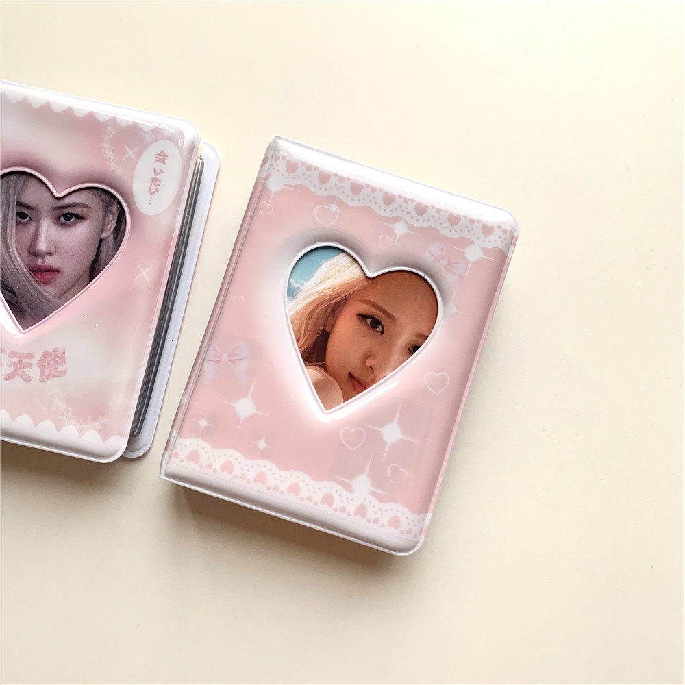 Ins Orange Pink Seri Putih Mutiara Renda 10 cm Polaroid mini Album Foto Star Chasing Aidou Photocard Card Book Storage