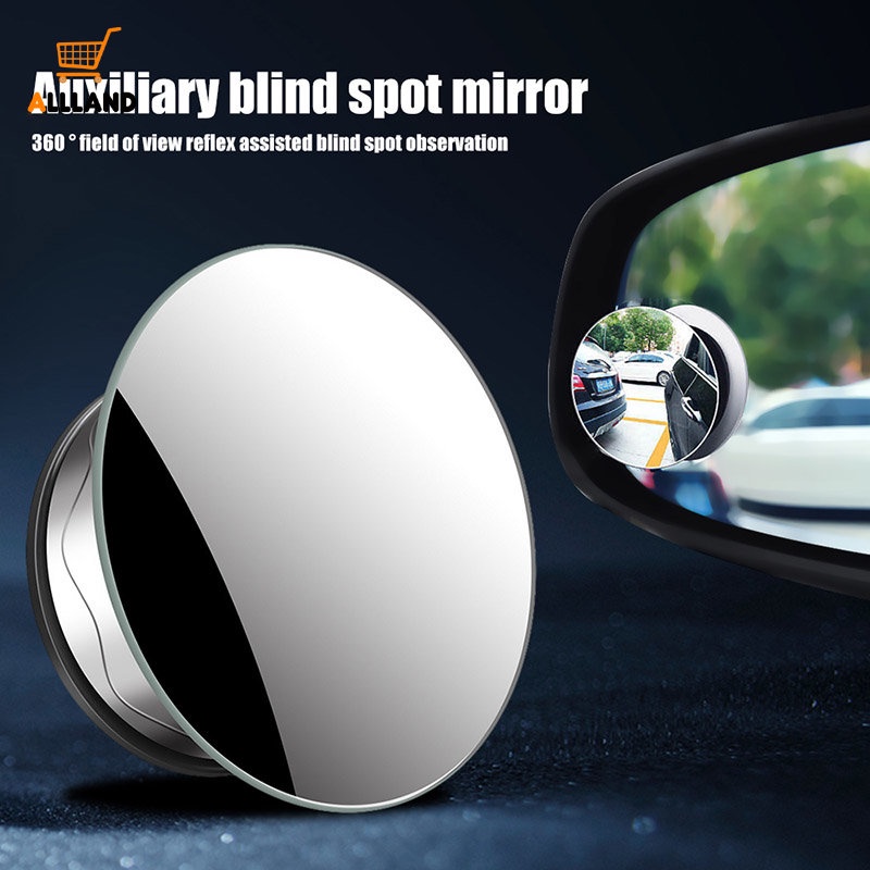 1pasang Portable Suction Cup Mounted Car Blind Spot Mirror/360Derajat Adjustable Otomotif Bolak Balik Tambahan Spion/ Kendaraan Mini Round Rear View Mirror