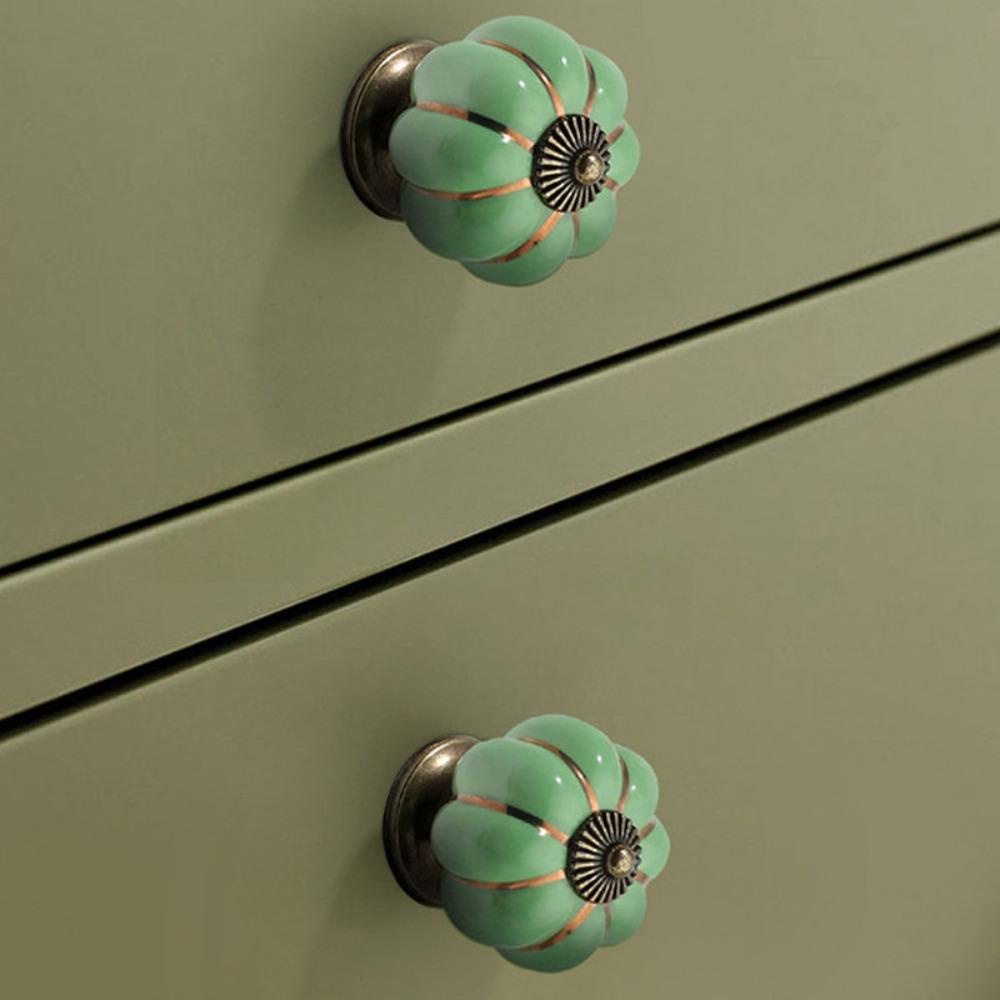【 ELEGANT 】 Handle Pintu Warna Warni 1Pcs Pumpkin Furniture Lemari Tarikan Laci Lubang Satu