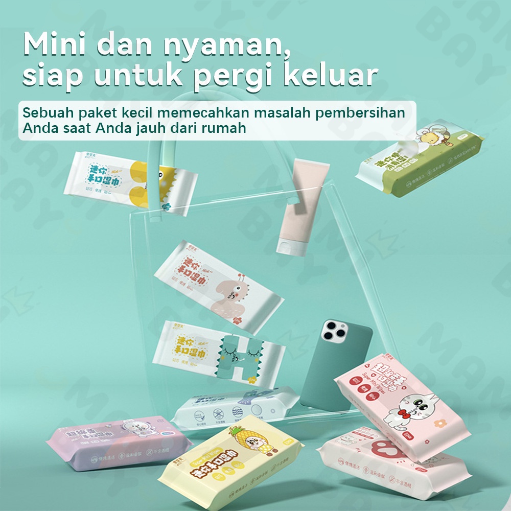 Mamibayi 8pcs/set baby wipes tisu basah mini tissue basah bayi