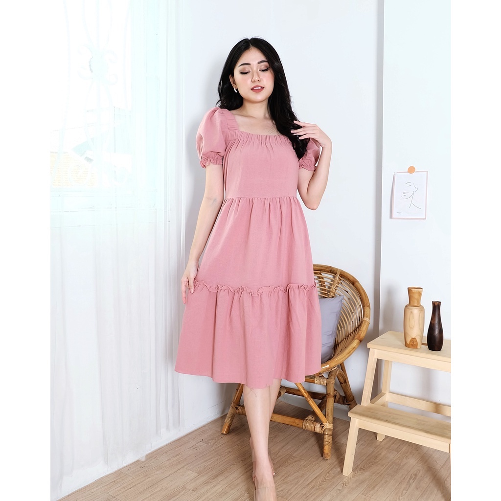 BEFAST - ZSO DRESS MAXY INDI / MONTANA DRESS / Dress Sabrina Maxy Keluaran Terbaru / Fashion Wanita Pesta/Kondangan / Outfit Wanita Modis Formal / Dress Lengan Pendek Polos / Pakaian Casual Remaja ABG Trendy / OOTD Wanita Ala Style Korean / Terlaris