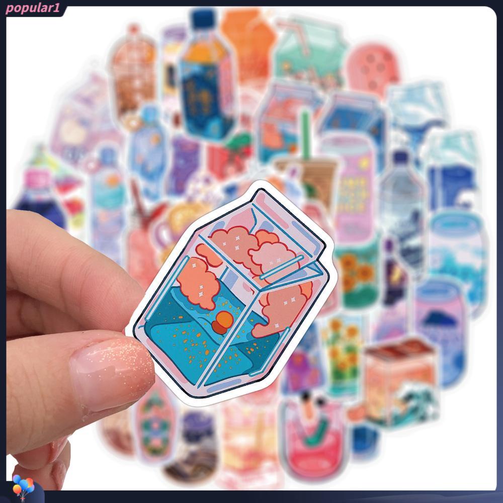 Populer 50Pcs Stiker Minuman Rasa DIY 50desain Musim Panas Decal sticker
