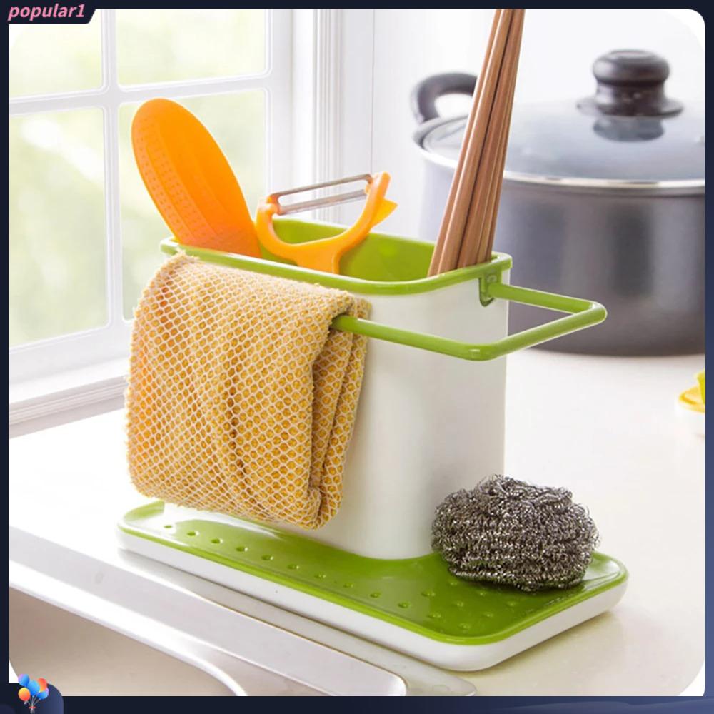 Populer Drain Storage Rack PP Utensils Holder Alat Dapur Rak Dapur