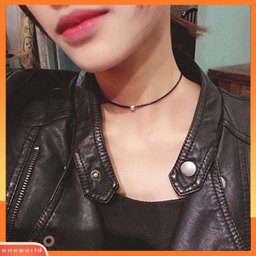 [WOD] Wanita All-Match Perhiasan Faux Kulit Rantai Manik-Manik Bulat Kerah Choker Kalung