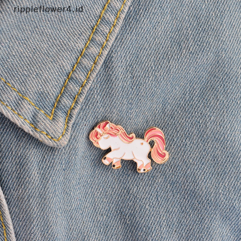 {rippleflower4.id} 1pc Kuda Pony Enamel Pin Bros Pin Up Perhiasan Gadis Kecil Hadiah Kekasih Kuda~