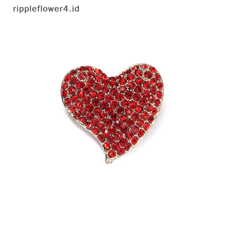 {rippleflower4.id} Bros Berlian Imitasi Cinta Hati Untuk Lady Klasik Pesta Kantor Bros Pin Hadiah~