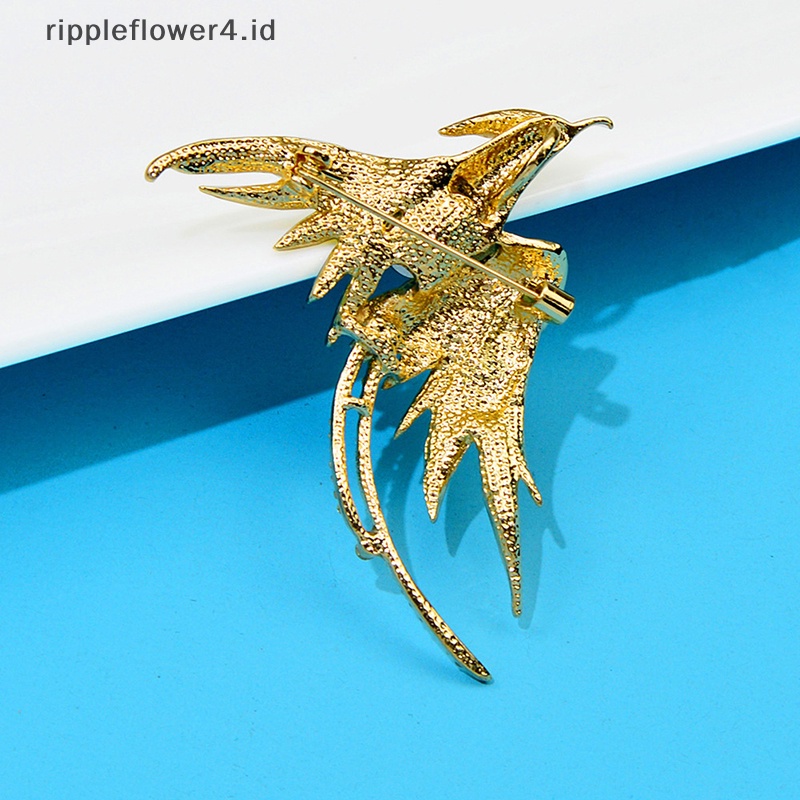 {rippleflower4.id} Pin Bros Burung Phoenix Kristal Fashion Untuk Wanita Hadiah Perhiasan Pesta Perjamuan~