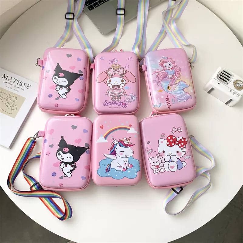 GROSIRTAS LV0299 Tas Anak Sling Bag Hardcase Motif Kartun Import / Tas Selempang Anak Mini