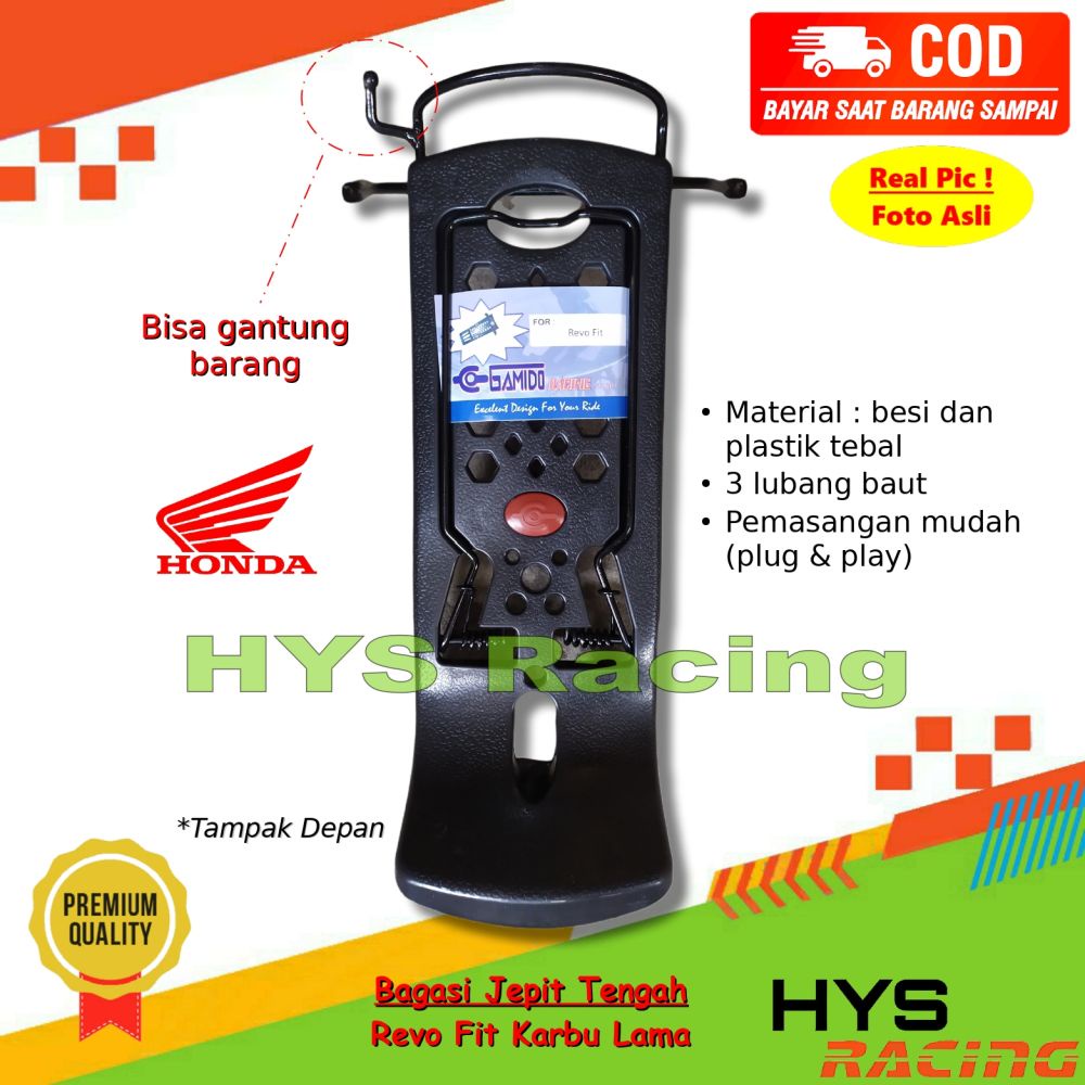 HYC Bagasi Jepit Tengah Revo Fit Karbu Lama - Penjepit dan Gantung Barang Variasi Aksesoris Motor HO