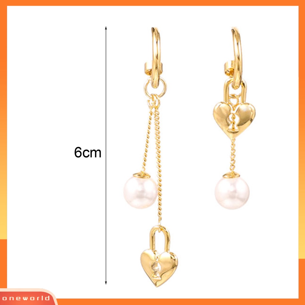 [WOD] 1pasang Anting Menjuntai Menawan Pengerjaan Halus Alloy Indah Bentuk Hati Ear Rings Drop Untuk Wanita