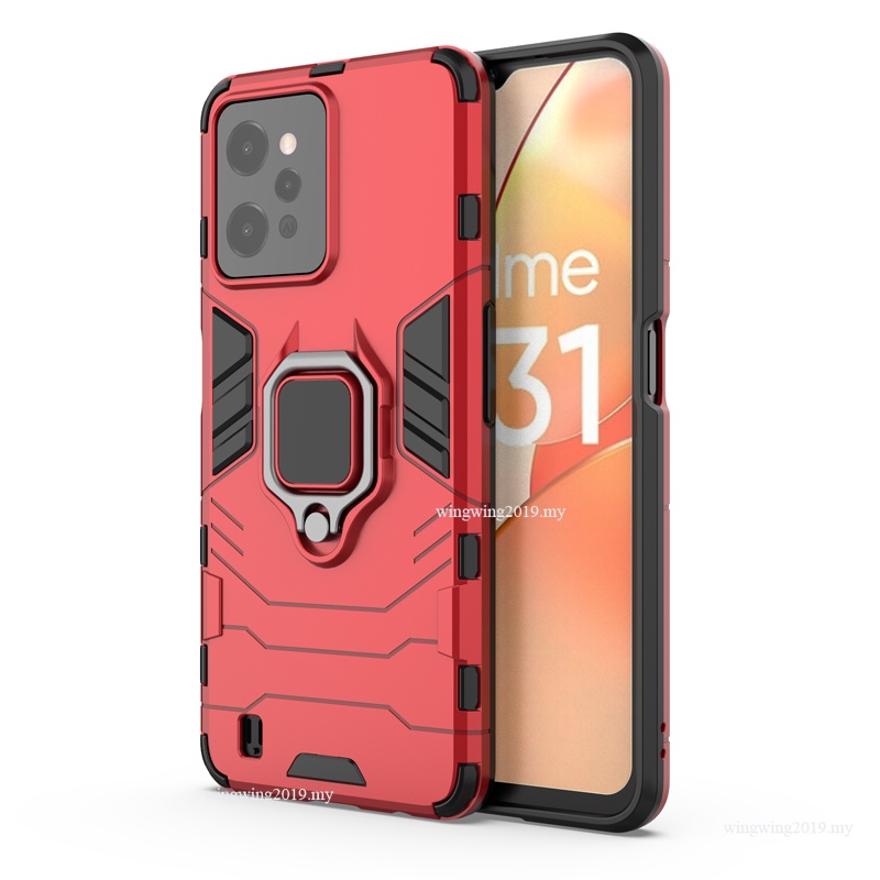 Shockproof Armor Case Untuk Realme C31 Cases Stand Holder Magnetic Phone Back Cover Untuk OPPO Realme C31 4G Fundas